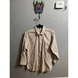Paul Fredrick Shirt Mens 16.5 -32‎ Non Iron 2-Ply Button Long Sleeve Plaid